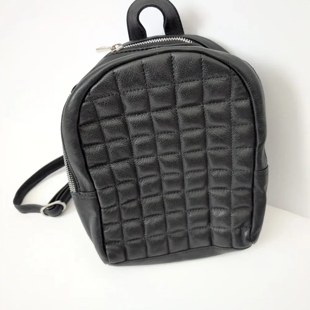 Still Nordic‎ Black Flo City Backpack 65654 Leather Quilted Mini Bag